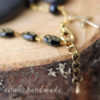 petite rosary bracelets black and gold beads
