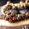 Clearance red nd gold glass bead cluster cha cha chunky bracelet