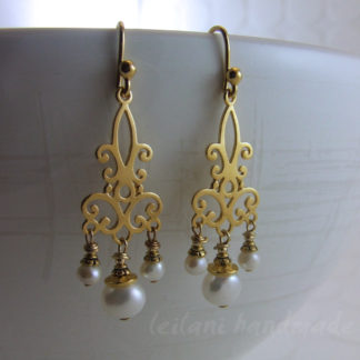 gold ornate vermeil earrings