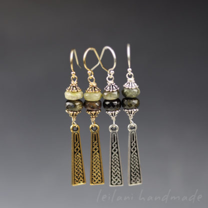 celtic braid tourmaline earrings