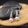 white and grey pearl drop earrings