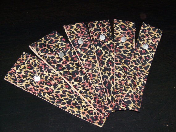 Knitting Needle/Crochet Hook Fabric Storage/Travel Cases - Set of 6 - Cheetah by Knotted Strings...and Beady Things