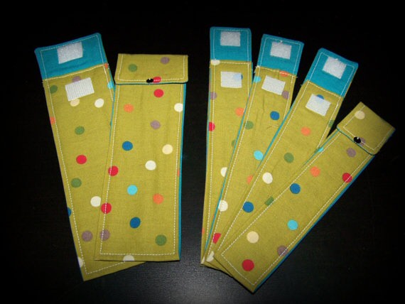 Knitting Needle Fabric Storage/Travel Cases - Set of 6 - Polka Party by Knotted Strings