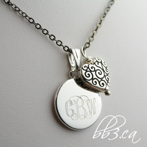 Sweetheart Keepsake Necklace Engraved with monogram