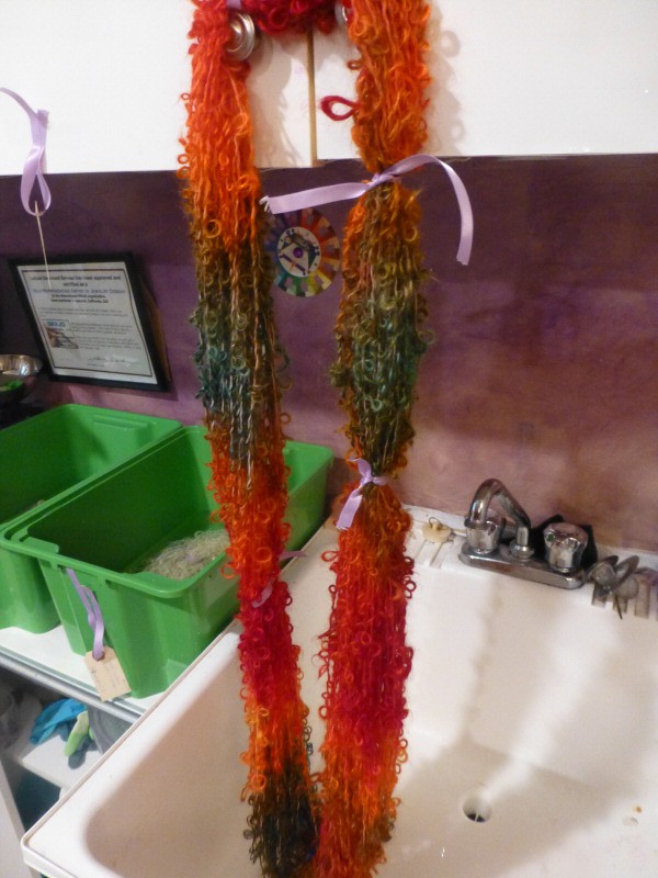 drying in the sink after dyeing