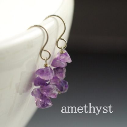 Amethyst Gemstone Chip Earrings