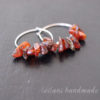 sterling silver hoops with earthy lightweight amber gem chip beads