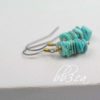 Turquoise Chip Earrings with Gold Accent