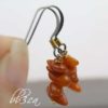 Amber Chip Earrings with Gold Accent