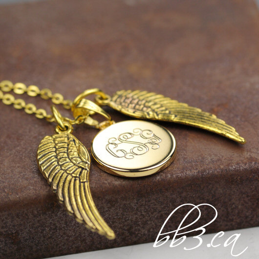 "Wings" remembrance keepsake necklace now available in gold