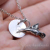 hummingbird charm necklace silver