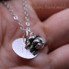 cute sitting bunny with letter charm necklace