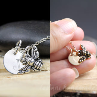 bee keepsake necklace silver or gold