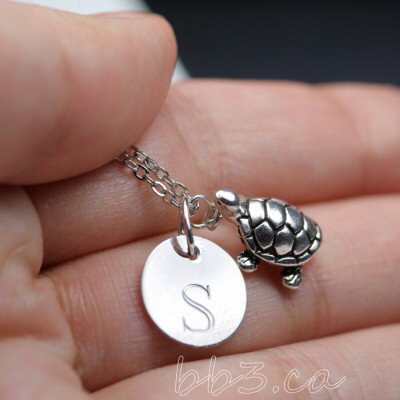 How cute is this little pewter turtle paired with the sterling silver engraving blank