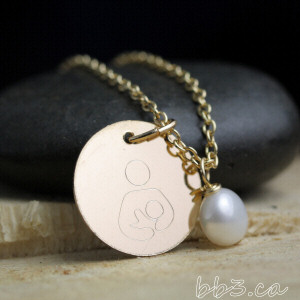 Breastfeeding symbol necklace in 14kt gold-filled: all the benefits of gold without the hefty price tag