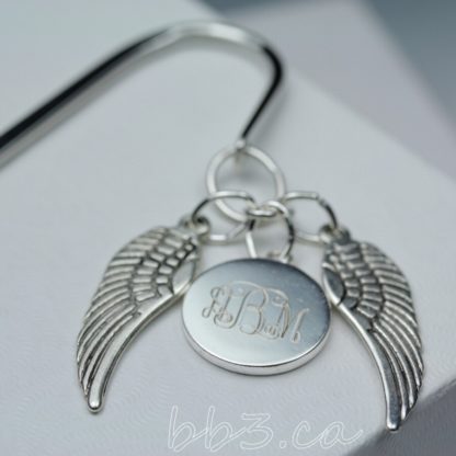 Angel Wings Memorial Bookmark Silver