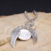 Silver Angel Wings Keychain Bag charm with Monogram