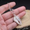 Silver Angel Wings Keychain Bag charm with Monogram