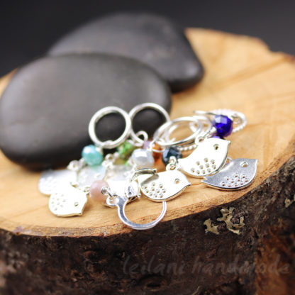 silver birdie stitch markers