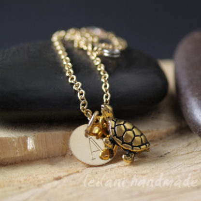 gold turtle charm necklace