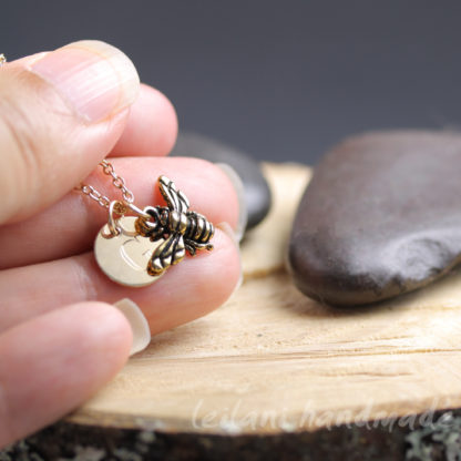 gold bee charm necklace