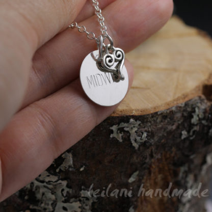 engraved midwife sterling silver necklace