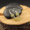 faceted lemon quartz double drop earrings