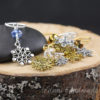 snowflake charm knitting stitch marker set silver and gold