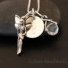 sterling silver fairy necklace with quartz briolette and engraved initial