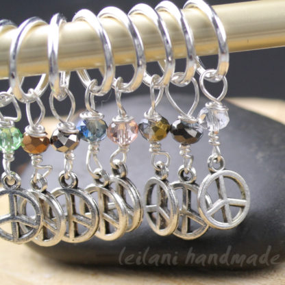 peace sign charm knitting needles