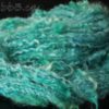 Handspun Yarn - art yarn - mohair aqua locks plied with silk