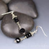 onyx faceted stone dangle earrings