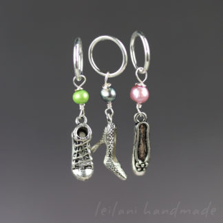 set of 3 shoe charms with freshwater pearl accent