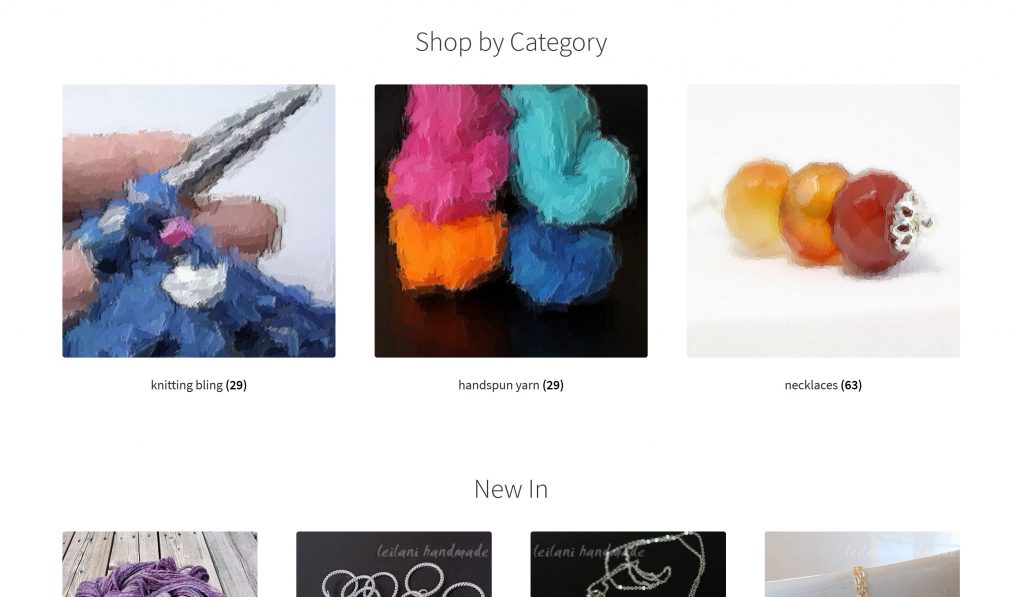 leilani handmade's ecommerce site