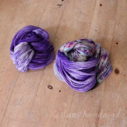 Handspun hand dyed yarn lilac 2 skein set