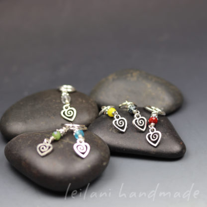 swirl heart stitch marker set