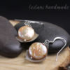 peach coin freshwater pearl earrings
