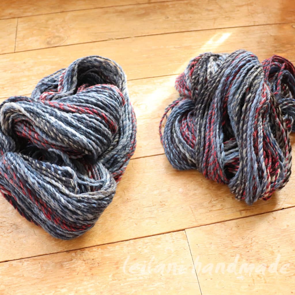 handspun yarn set grey cranberry soft