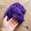 wensleydale handspun boucle yarn in dark lavender