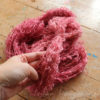 mohair boucle handspun yarn in dusty rose