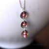 pink pearl antique silver drop necklace