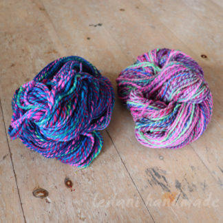 vibrant 2 skein handspun merino yarn set