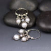 ornate small hoop earrings with freshwater pearls