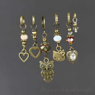 antique gold stitch marker set size small