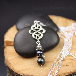 celtic knot necklace with freshwater pearl accent