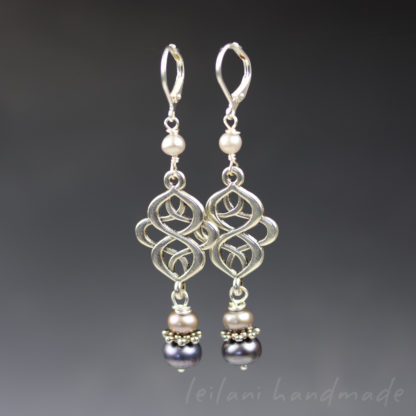 celtic knot pearl earrings