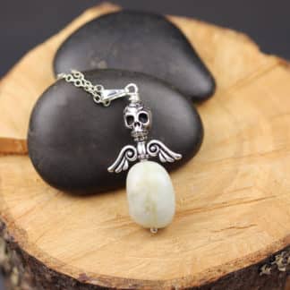 dark angel pendant with blue opal gemstone