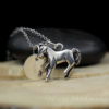 silver horse keepsake necklace with engraved letter charm