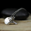silver hummingbird keepsake necklace with engraved letter charm