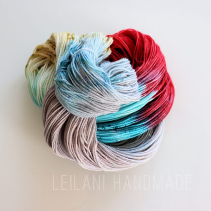 a group of colorful yarn